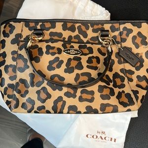 Coach leopard print tote